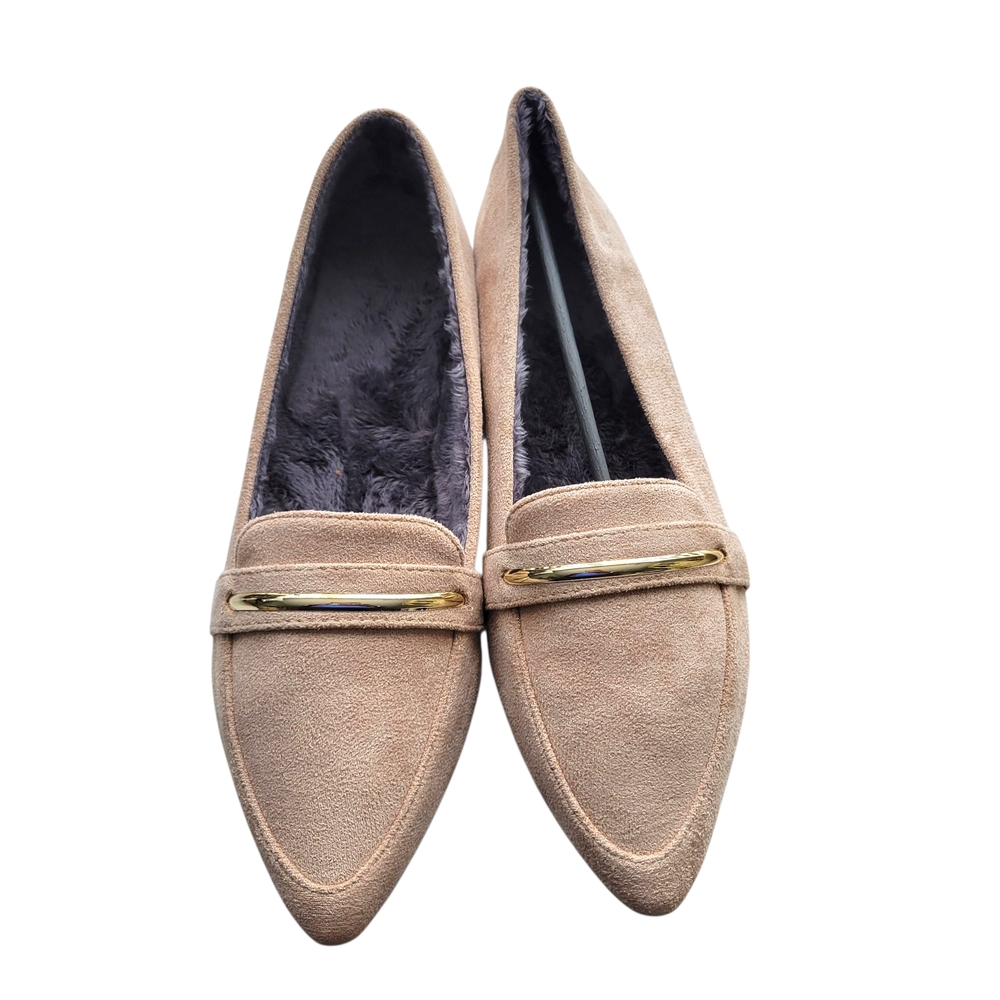 SHEIN Tan Flats Minimalist Slip-On Loafers